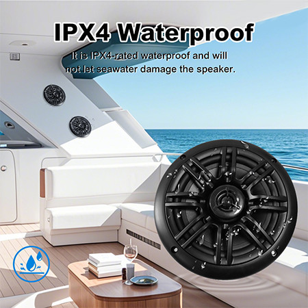 6.5 Inch White Marine Waterproof Speaker for Motorcycle Boat Car ATV UTV RV SPA