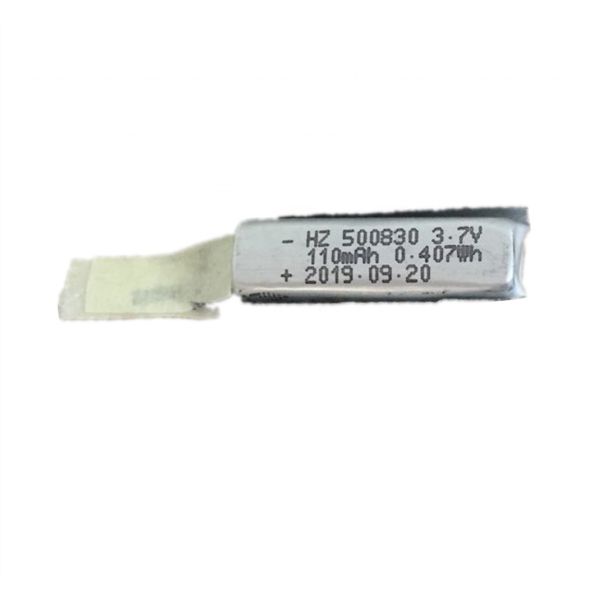 400830 3.7V Slim Li-polymer Battery 80mAh 110mAh With Solder Tabs For Wearable Devices And Toys