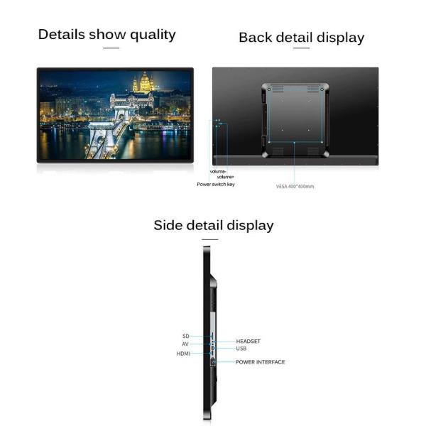Outdoor / Indoor Front Service Lcd Advertising Screen Wall Mount Installation