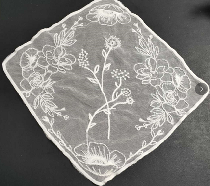 Цветок водорастворимого Applique шнурка гипюра розовый сделал по образцу продетые нитку PP