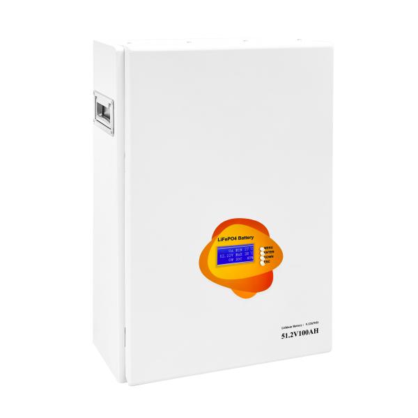 Portable Wall Mount LiFePO4 Battery Pack with LCD Display for Off-Grid Solar Power System