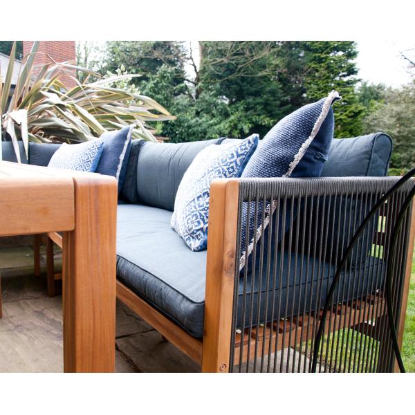 Outdoor Dining Set featuring Solid Wood Corner Sofa and 3 Seater Bench for Relaxing Meals