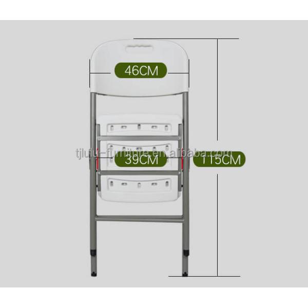 Silla plegable de HDPE ligera para eventos de bodas Silla plegable portátil de plástico y metal