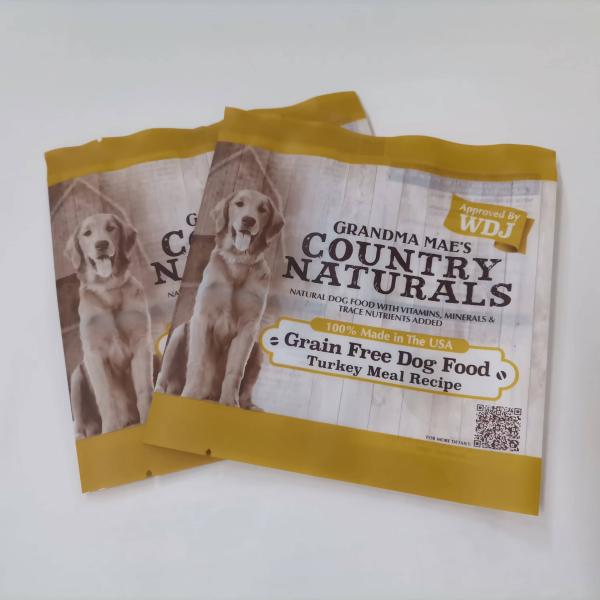 Custom Printing Matte 3 Side Seal Bags Finish Dog Food Packaging
