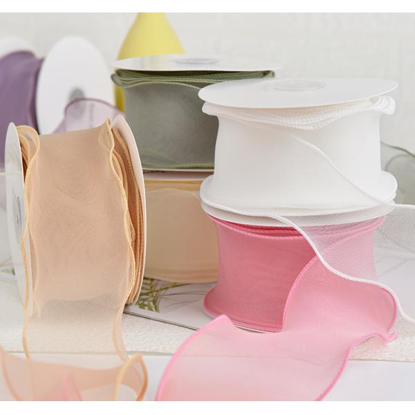 Simple Bilateral Gauze Gifts Wrapping Flower Fishtail Organza Ribbon