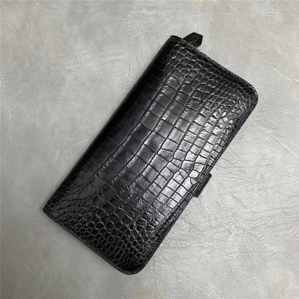 Authentic Exotic Crocodile Belly Skin Men's Large Card Wallet Genuine Alligator Leather Clutch Purse Male Phone Holders