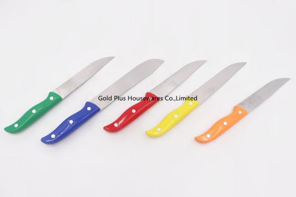 6 inches Cheap sharp cooking knife set kitchen carbon steel private label fruit knife with hard plastic handle