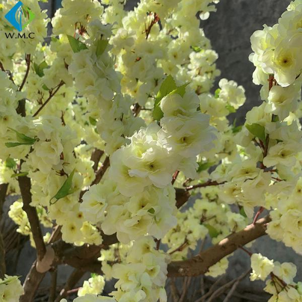 Yellow Fake Sakura Tree For Restaurant Decoration , Artificial Cherry Blossom Tree