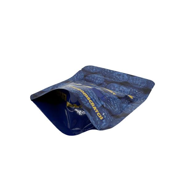 300mg Custom HP Digital Aluminium Laminated Printing Stand Up Ziploc Bags for Blue Berry Flavor Candy Gummies Packaging