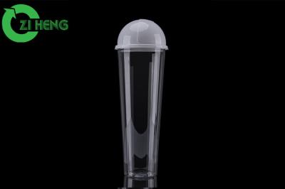 Os copos frios de cristal finos da bebida com tampas, tampa da abóbada do produto comestível colocam o escape resistente