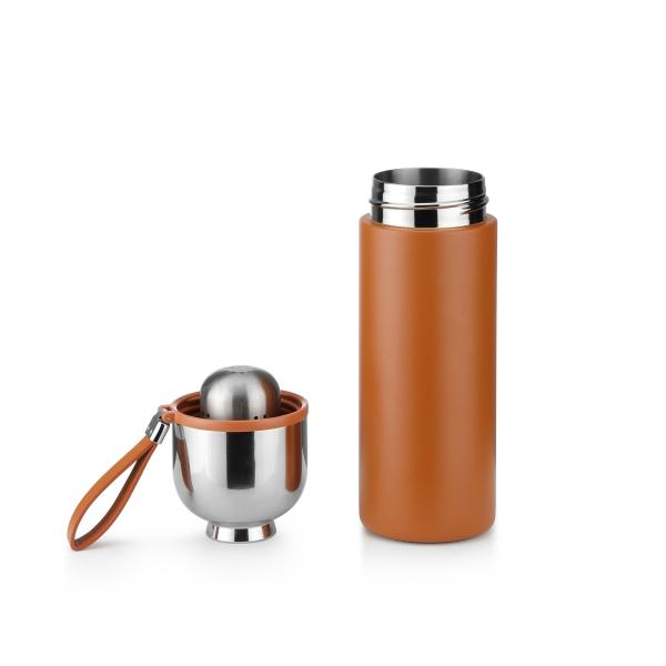 400ml Stainless Steel Double Wall Glass Tea Tumbler Infuser With Magnetic Filter