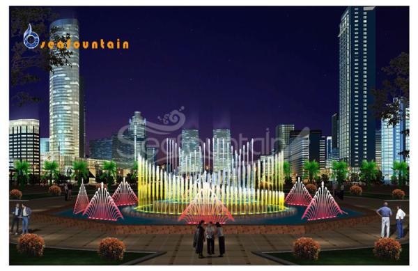 Changeable Lamps Musical Floating Fountain Stainless Outdoor