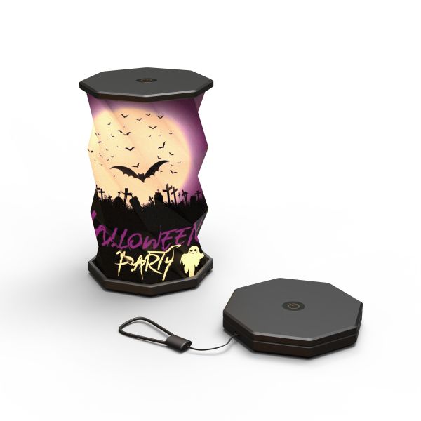 Personalized Art Rotating Paper Lamp USB Powered Foldable Light Macaron Colors