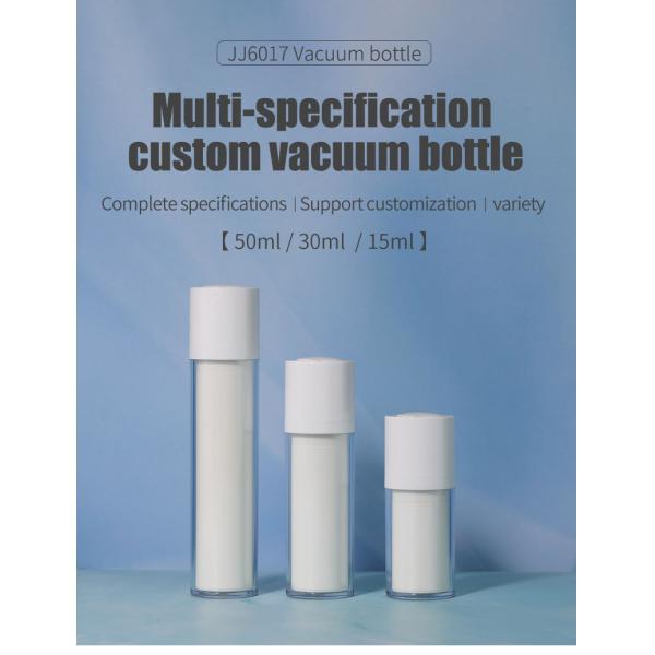 15 ml 30 ml 50 ml Bouteille blanche sans air Crème cosmétique Bouteille en plastique pour emballage de soins de la peau