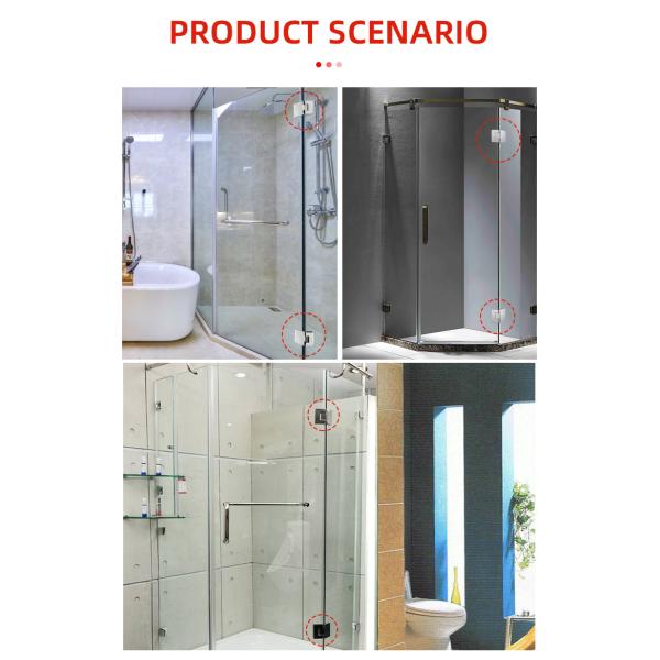 Secure Door Closure 8-12MM Glass Brushed Gold Shower Frameless Glass Door Pivot Hinge