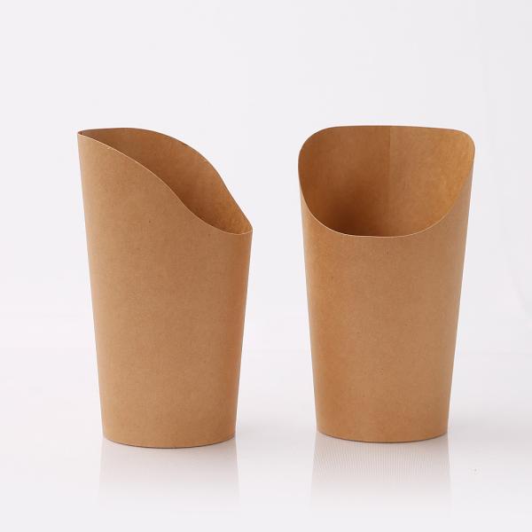 Custom Logo Fast Food Disposable French Fries Kraft Paper Cups Potato Chips paper container For Snack