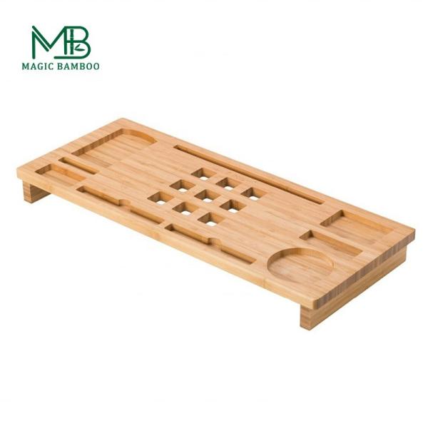 Custom Logo Natural Bamboo Computer Stand in 60x25x6cm for Modern Luxury Design