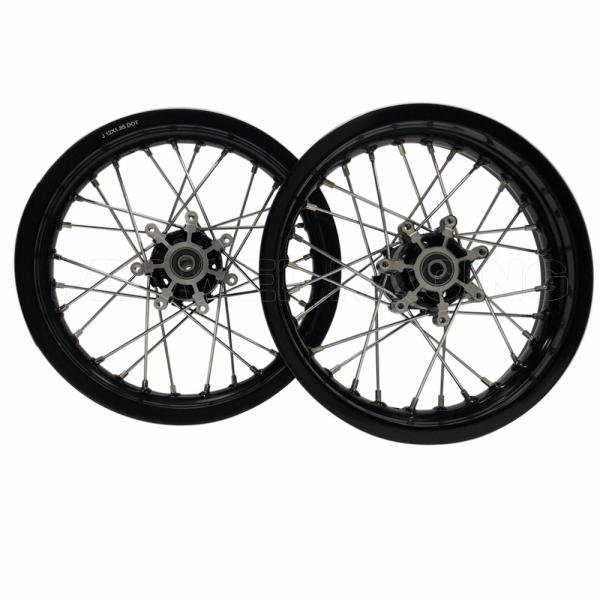Black Aluminum Motorcycle Wheel Rim Set for KX 65 Front Rim Size 1.60x14 Long-Lasting