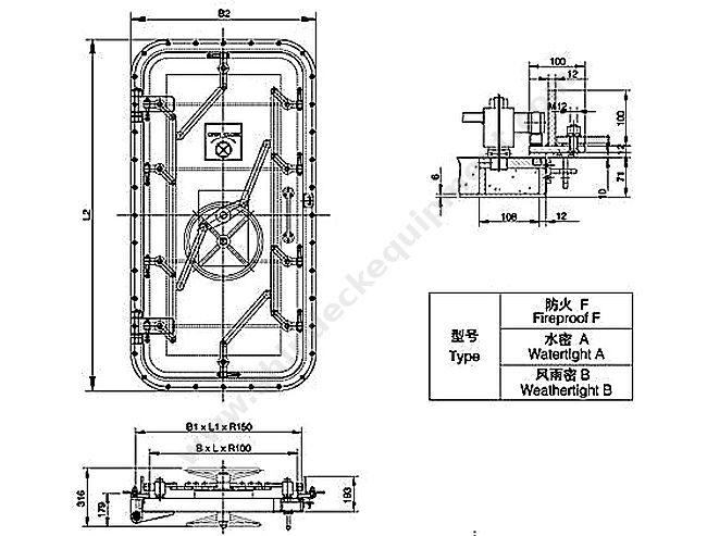 Quick-Action Handwheel Marine Watertight Steel Door | Hinged Bulkhead Door
