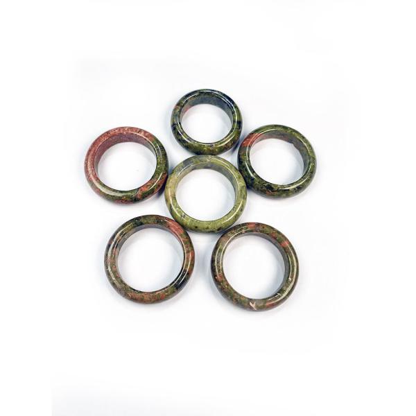 Unique Feng Shui Natural Stone Rings Polished Turquoise Tiger Eye Sodalite Blue Sand Great for Woman's Jewelry Collection