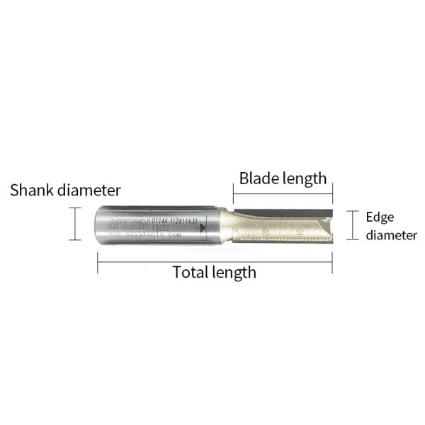 Fresa de enrutador de ranura recta de doble filo extendida Arden CNC 1/2 vástago, cortador de fresado para corte de madera
