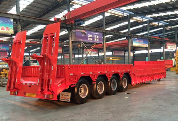 Tri Axles 60 Ton Low Bed Trailer Heavy Transport