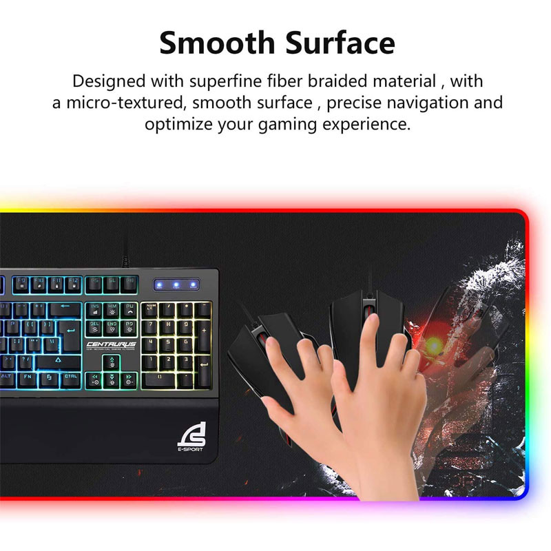 Нежность циновки клавиатуры PU 15W СИД беспроводная поручая расширила Mousepad