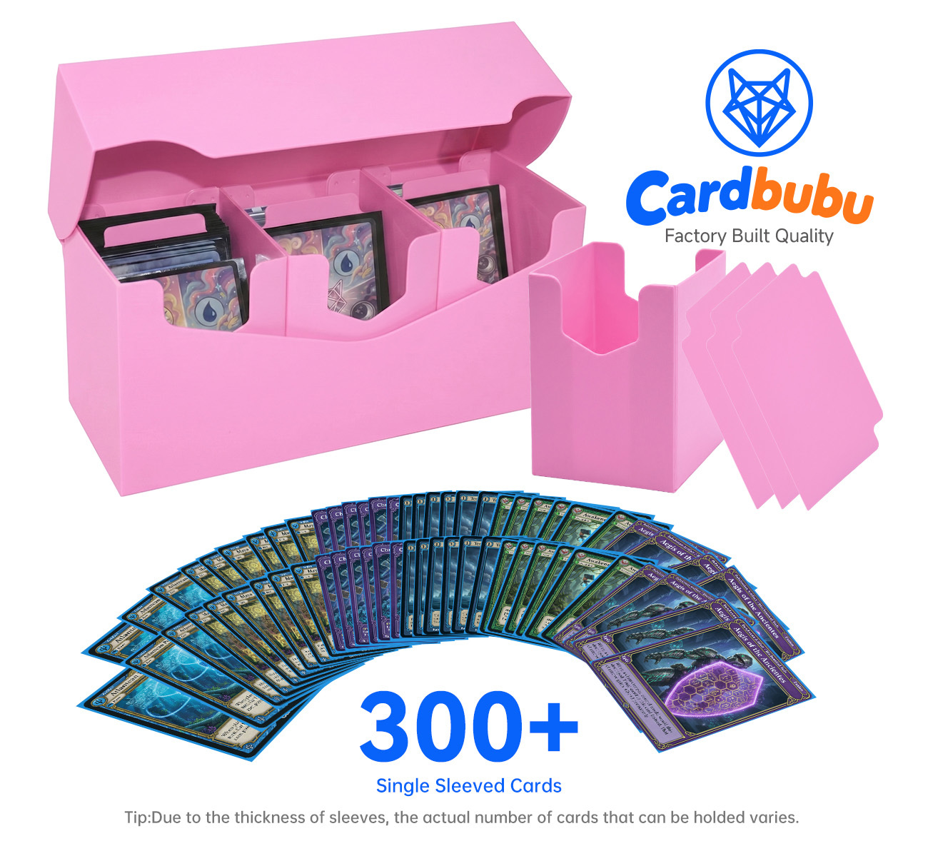 Light Pink Premium Deck Box Holder 300+ Cards OEM PokéMon Card Booster Box