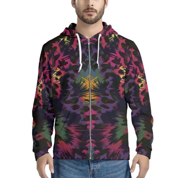 Street Wear Over Size  Men Sublimation Hoodies Zipper Up Pullover