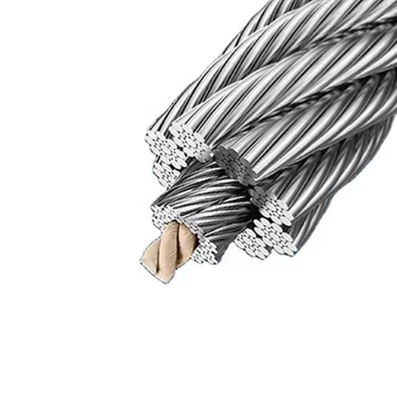 9 mm núcleo de fibra Tratamiento de galvanizado Cuerdas de alambre de acero de alto carbono Cuerdas de alambre marinas