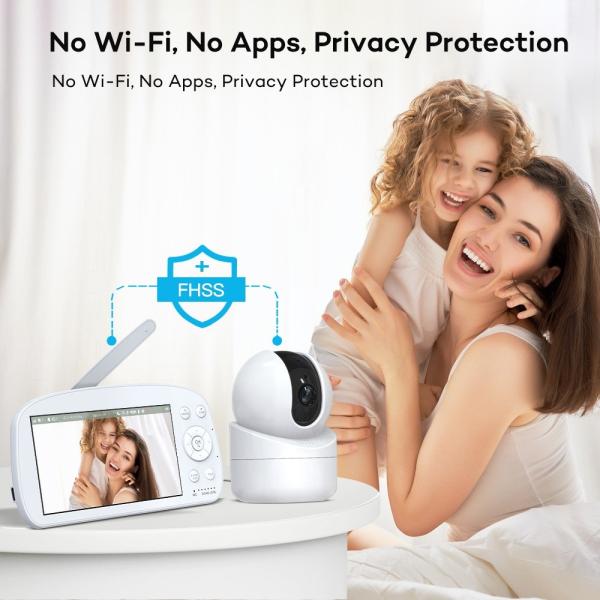 5.5 Inch Full HD Baby Monitor with Cry Detection and Night Vision