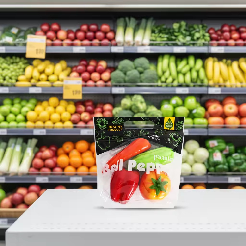 Custom Logo Anti-Fog Vacuum Packaging Bag with Breathable Air Holes for Fresh Produce