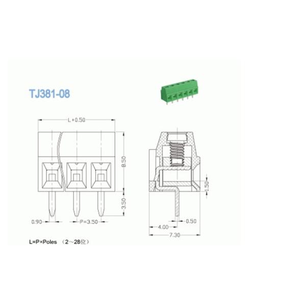 Соорудите блоки 300V 10A 2P PCB 3.5mm терминальные - 28P доступное
