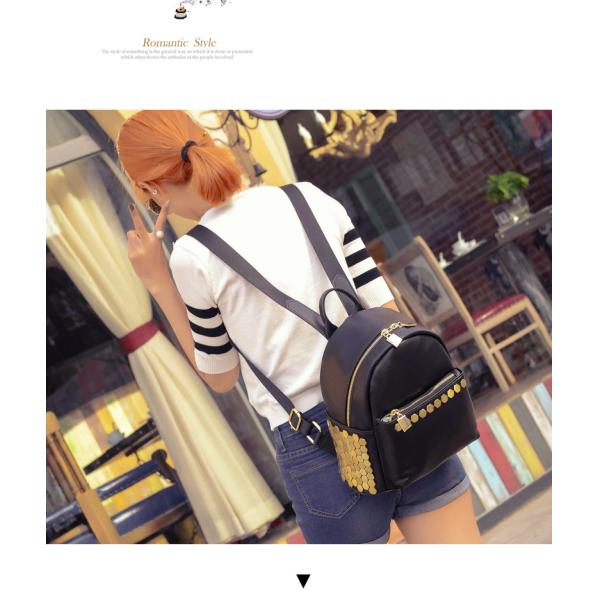 High-Grade Pu Backpack Bags With Leather Rivet Lovely Mini Backpack