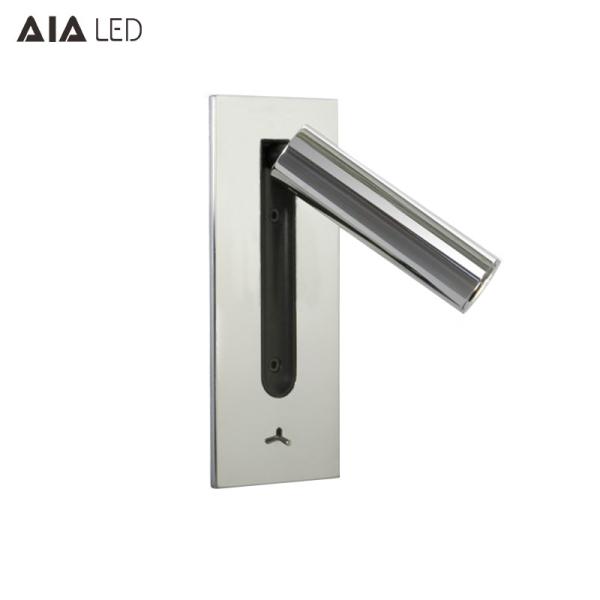 Adjustable stainless steel flexible LED headboard reading light modern aluminum hotel bedside wall light bed wall lamp