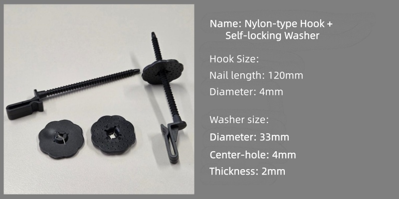 4.0 mm DiameterNylon Solar Panel Bird Deterrent Clips WIth Self-Locking Washers