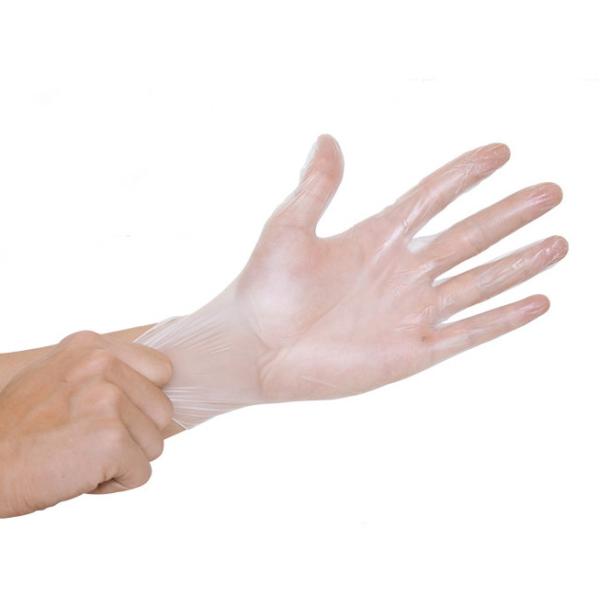 Non Sterile Disposable Vinyl Gloves Blue / Clear Color 4.0 - 5.5g Weight