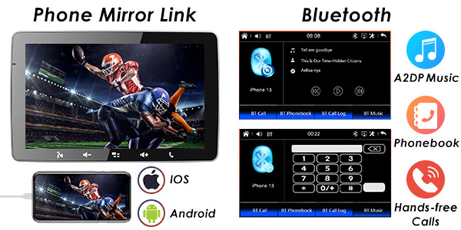 RDS 1 Din Car Stereo Mirrorlink 9 дюймовый Android Head Unit Mp5 Player Carplay