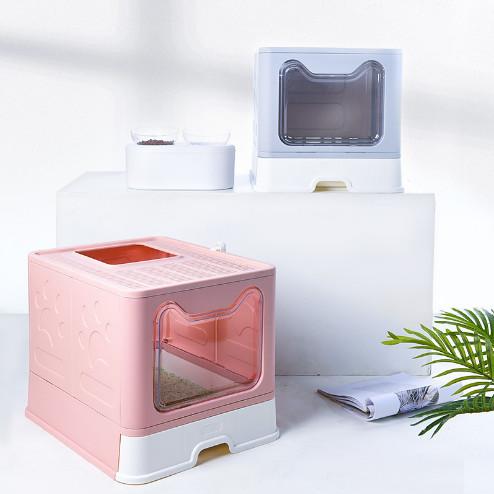 Large Space Cat Litter Box Enclosed Box Foldable self cleaning litter box