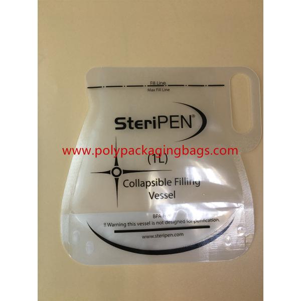 De encargo levántese la bolsa con los bolsos de agua transparentes canalón/500ml