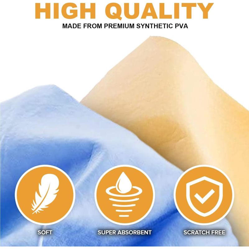 Quick Dry PVA Drying Towel Super Absorbent Multipurpose Chamois Cloth For Household Cleaning