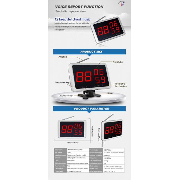 полный набор кнопок вызова/дисплеев/кухонной панели вызова/ретранслятора сигнала системы пейджинга ресторанов