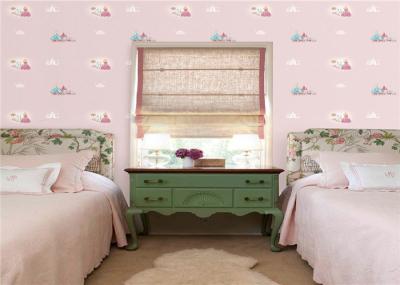 Romantic Pink Modern Kids Bedroom Wallpaper Non Pasted Eco Friendly