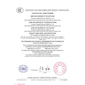 NANTONG HWATEK WIRES AND CABLE CO.,LTD. Сертификации