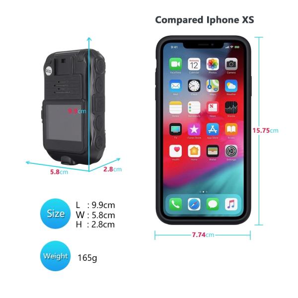 Body Worn Camera 1080P GPS Playback 140 Wide Angle Night Vision Police Camera Recorder