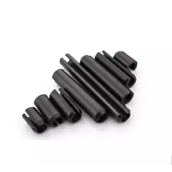 Customized Galvanized Steel Black Zinc Plated 65Mn Slotted Spring Pins DIN1481