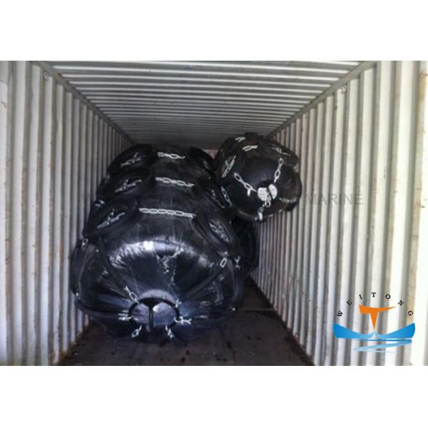 Marine Floating Pneumatic Rubber Fender With Galvanized Chain And Tyre