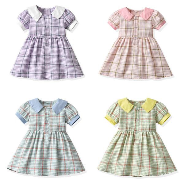 A bolha da lapela da manta curto Sleeved roupa de S da princesa Dress Summer Children '