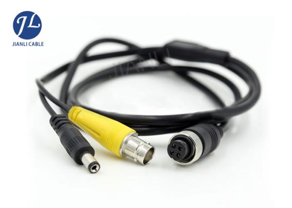 Vehicle Backup Camera RCA Cable Connect 4 Pin Shielded For Power / Video / Audio