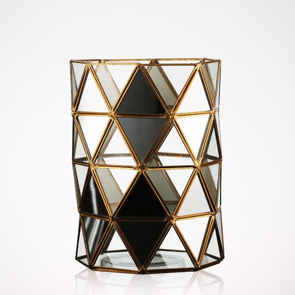 16 * 14 * 40cm plantador decorativo, metal/Terrarium geométrico Glassless